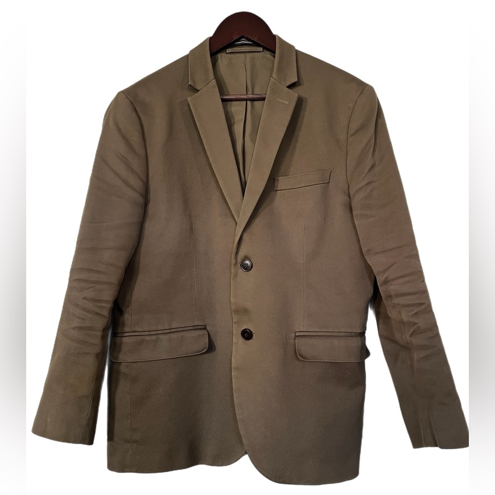 H&M slim fit olive green twill blazer